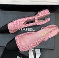 Туфли Chanel женский твид розовый 121478-1