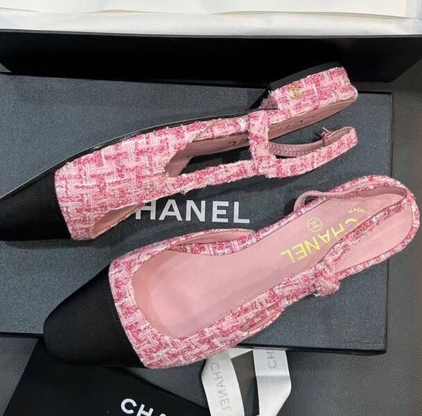 Туфли Chanel женский твид розовый 121478