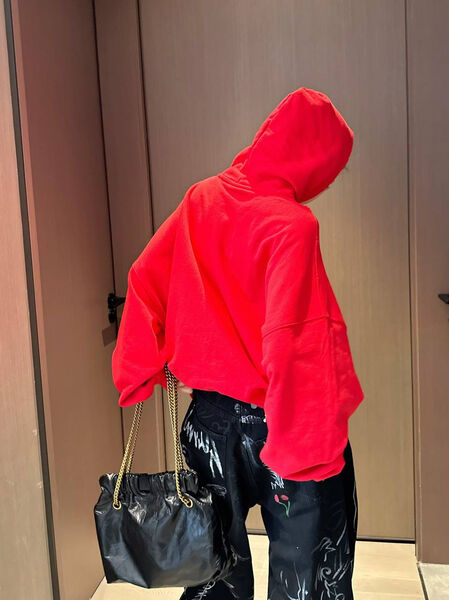 Худи Balenciaga женский бордовый 141316