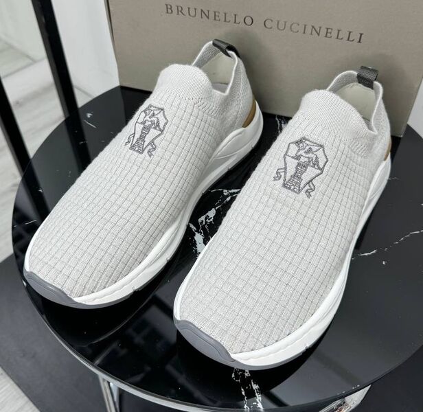 Мужские кроссовки Brunello Cucinelli мужской текстиль графитовый 192920