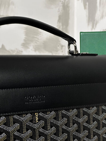 Мужской портфель Goyard мужской кожа черный 121568-8