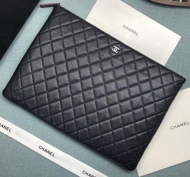 Папка Chanel женский кожа черный 99385