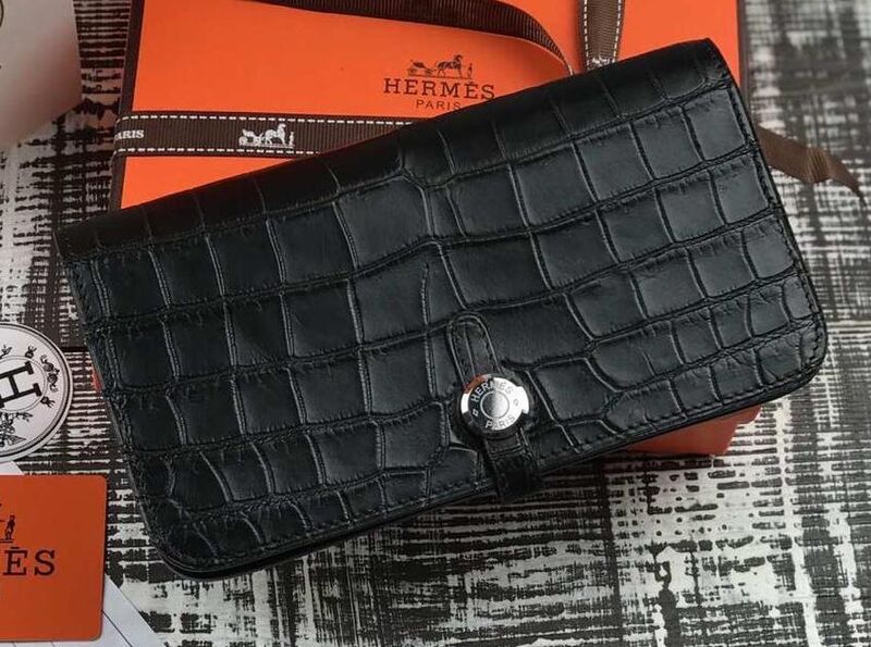 Купюрница Hermès мужской кожа черный 37321