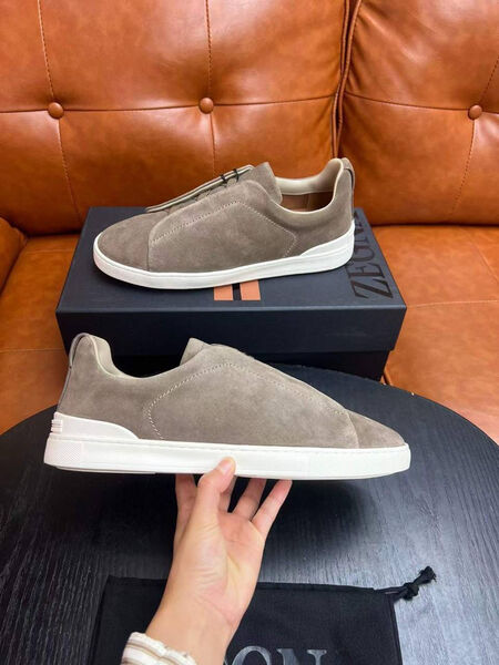 Мужские кеды Zegna мужской замша бежевый 165753-2