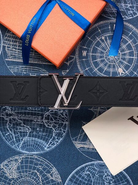 Мужской ремень Louis Vuitton мужской кожа черный 52839-3
