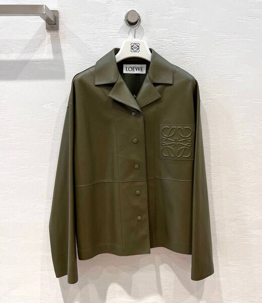 Куртка Loewe женский кожа болотный 156761-2
