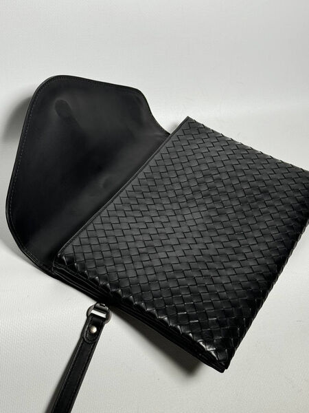 Мужской клатч Bottega Veneta мужской кожа черный 195718-5