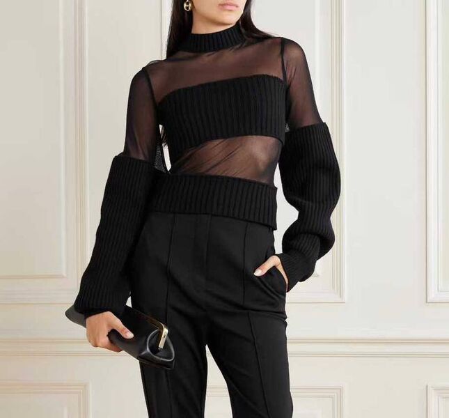Свитер Alexander McQueen женский черный,серебристый 201414