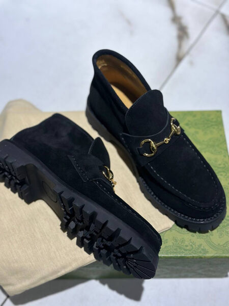 Ботинки Gucci женский замша черный 136767-6