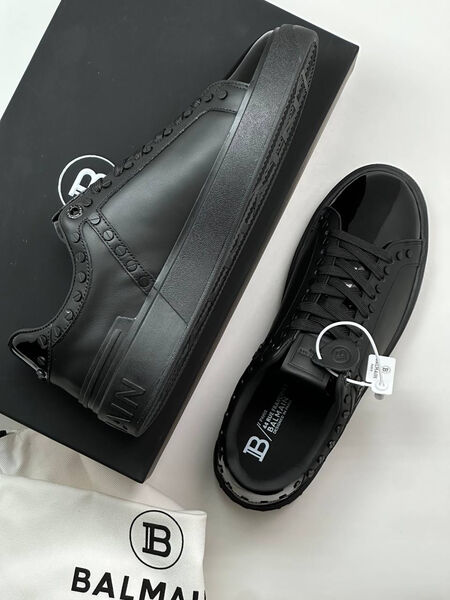 Мужские кеды Balmain мужской кожа черный 131229-7