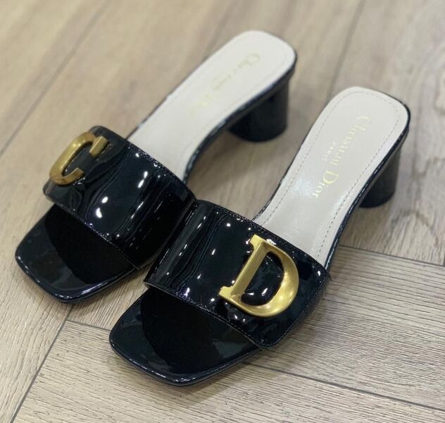 Шлепки Christian Dior женский кожа черный 119822