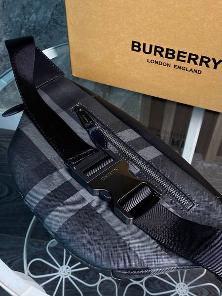 Мужская сумка слинг Burberry мужской канва графитовый 155333-4