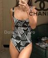 Купальник Chanel женский черный,серебристый 144788