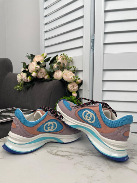 Кроссовки Gucci женский замша графитовый 138956-3
