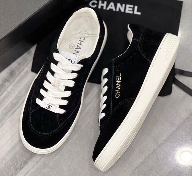 Кеды Chanel женский замша черный 120049