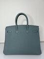 Сумка Hermès Birkin 35 женский кожа бирюзовый 139841-3