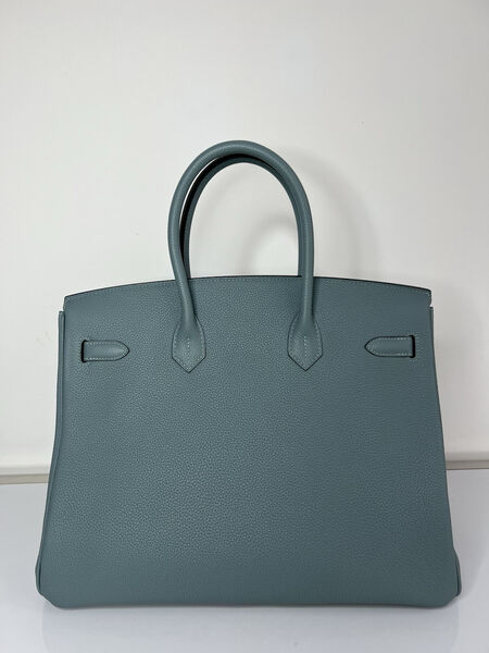 Сумка Hermès Birkin 35 женский кожа бирюзовый 139841-3