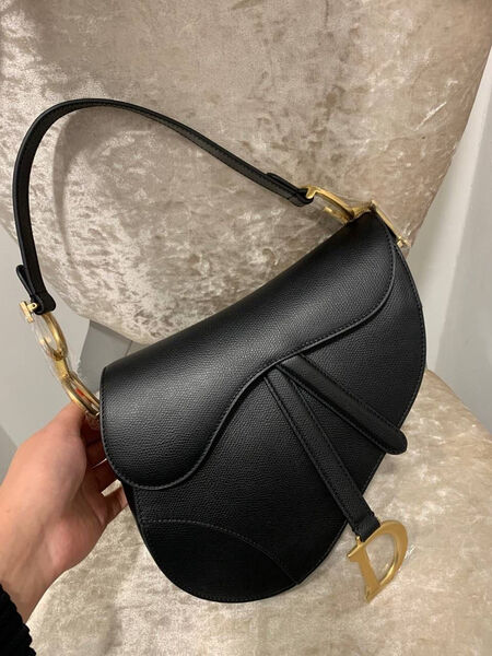 Сумка Dior Saddle женский кожа черный 74392-6