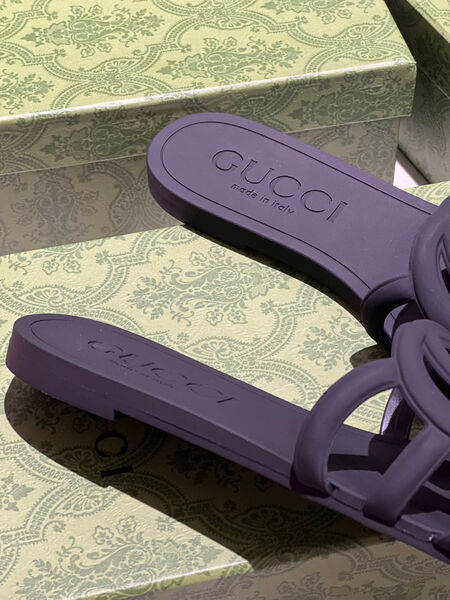 Шлепки Gucci женский резина черный 153607-3