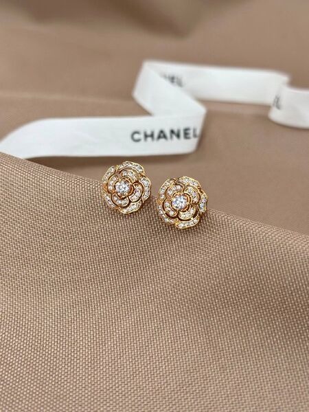 Серьги-трансформеры Chanel Camelia женский золото x2402826-1-3