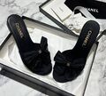 Шлепки Chanel женский текстиль черный 187292-1