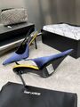 Женские туфли Saint Laurent женский кожа голубой a6396348-1-5