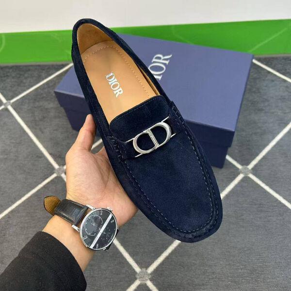 Мужские мокасины Christian Dior мужской замша синий 190506-4