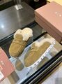 Женские меховые тапочки Miu Miu женский замша бежевый a1429452-1-5