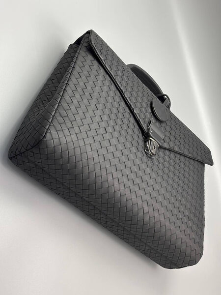 Мужской портфель Bottega Veneta мужской кожа черный 197812-3
