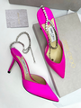 Босоножки Jimmy Choo женский сатин бордовый 12392-2