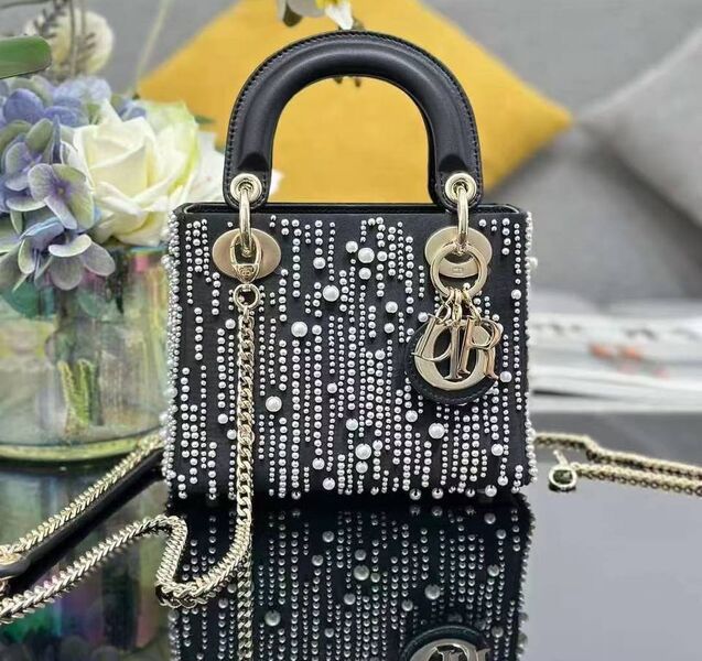 Сумка Christian Dior Lady женский кожа графитовый 196564