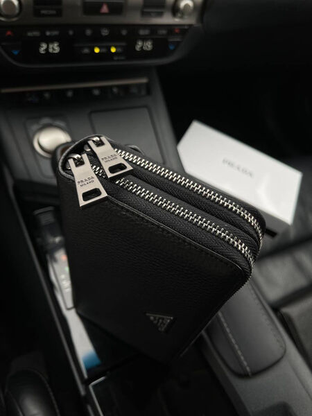 Мужской кошелек Prada мужской кожа черный 153047-6