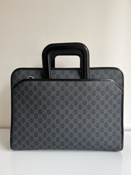 Мужской портфель Gucci мужской кожа графитовый 149896-5