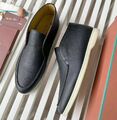 Мужские лоферы Loro Piana мужской кожа swift черный 135598