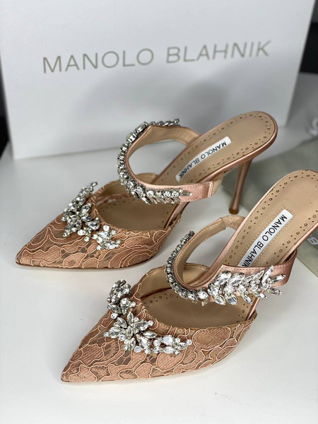 Туфли Manolo Blahnik женский бежевый 80825-4