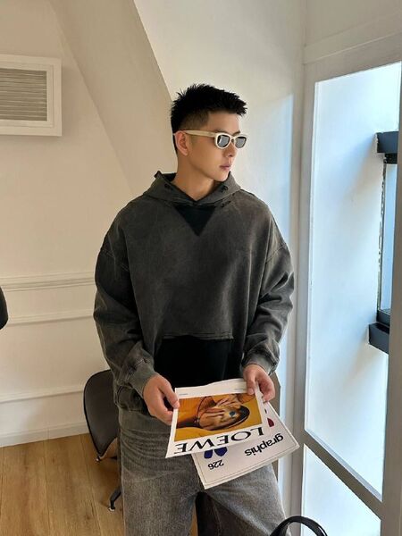 Худи Balenciaga мужской серый k0300085-1-8