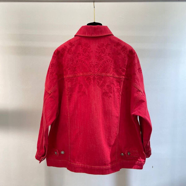 Куртка джинсовка Christian Dior женский джинса бордовый 139899-2