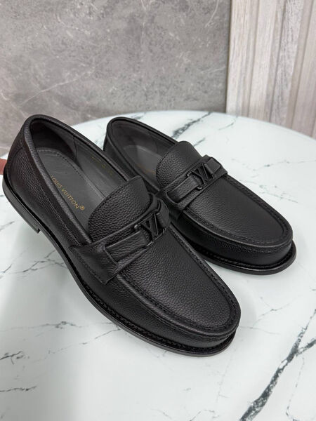 Мужские лоферы Louis Vuitton мужской кожа черный 185774-5