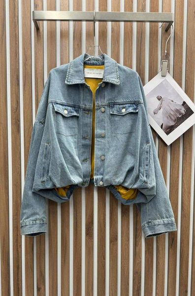 Куртка джинсовка Dries Van Noten женский джинса бирюзовый 183144-3