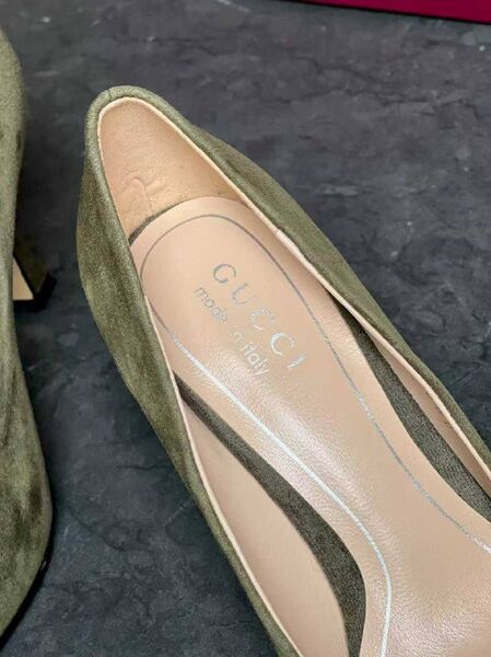 Женские туфли Gucci женский замша хаки u0695506-1-5