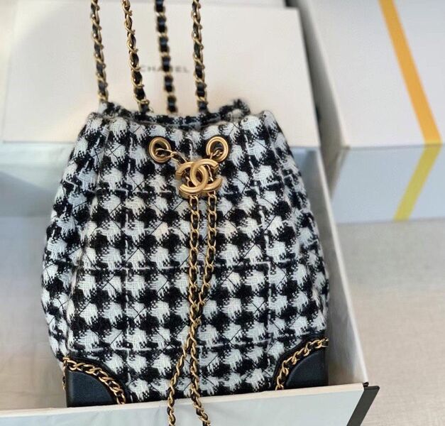 Рюкзак Chanel женский твид черный 100479