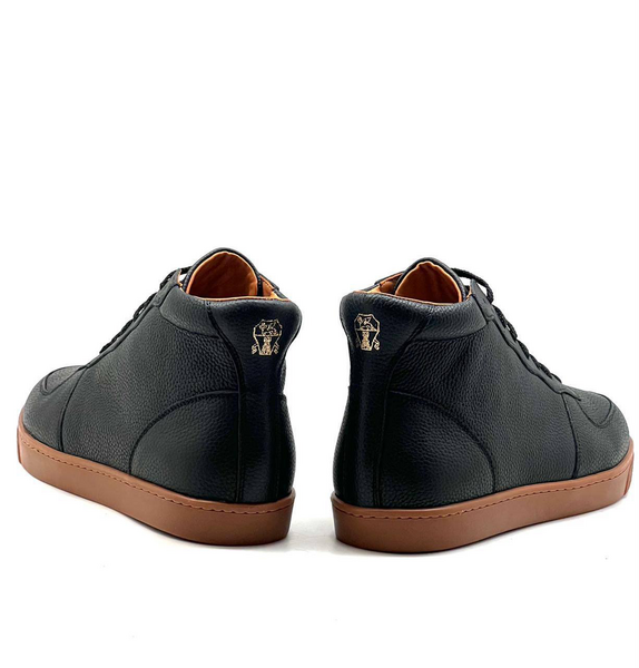 Мужские кеды Brunello Cucinelli мужской кожа черный 45773-3