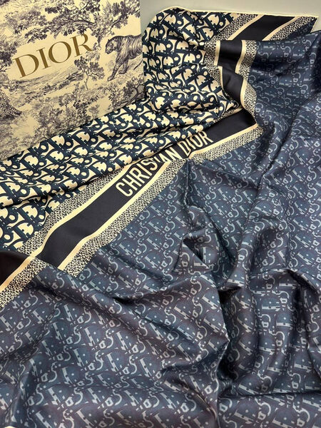 Платок Christian Dior женский шелк синий 197802