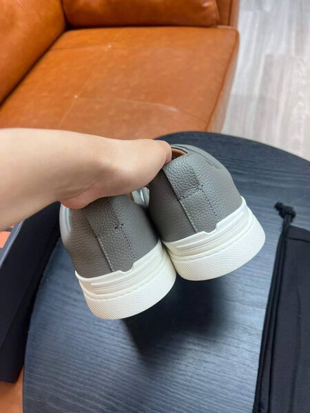 Мужские кеды Zegna мужской кожа графитовый 165809-6