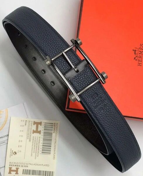 Мужской ремень Hermès мужской кожа синий 182680