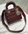 Сумка Christian Dior Lady женский кожа swift винный 196372