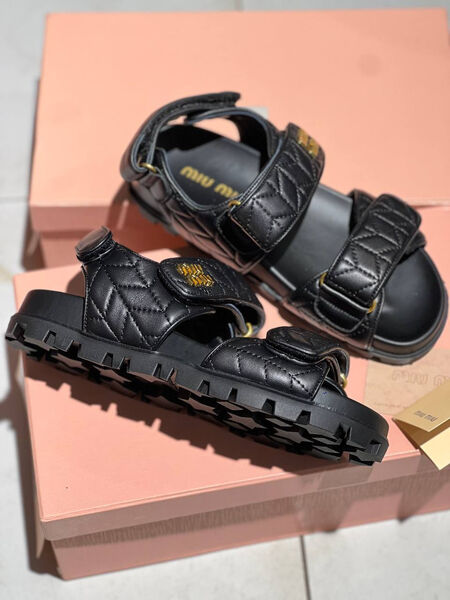Сандалии Miu Miu женский кожа черный 146064-6