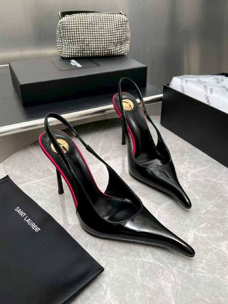 Женские туфли Saint Laurent женский кожа черный h8142317-1-2