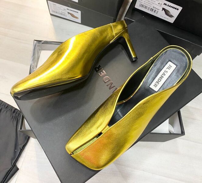 Шлепки Jil Sander женский кожа бронзовый 118384
