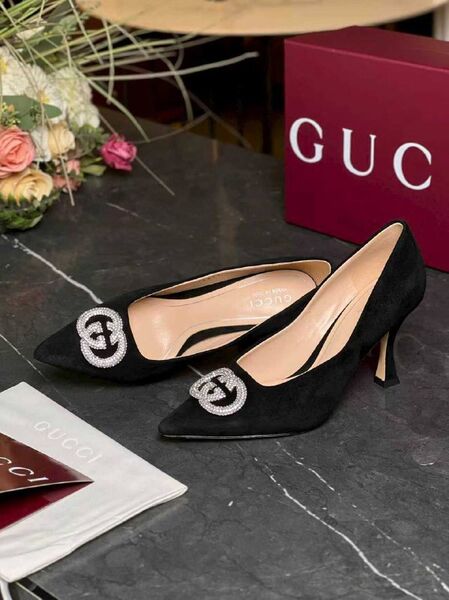 Женские туфли Gucci женский замша черный l5733099-1-4